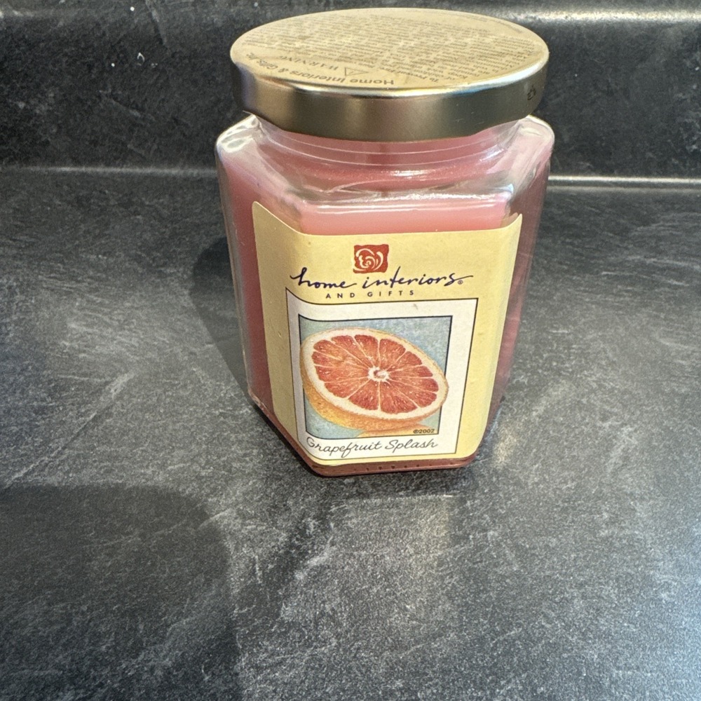Home Interiors  7.5oz Jar Candle Grapefruit Splash Vintage Discontinued Scent